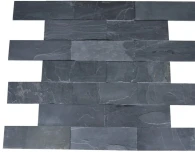 Kamień elewacyjny-dekoracyjny Łupek Black Slate Naturalny 30x90x1,2 cm