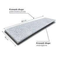 Stopnica Granitowa G602 płomieniowana 180x40x3 cm / 2 krawędzie wykończone