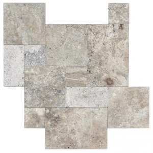 Płytki Trawertynowe Silver komplet 0,742m2 x 3cm Bębnowane